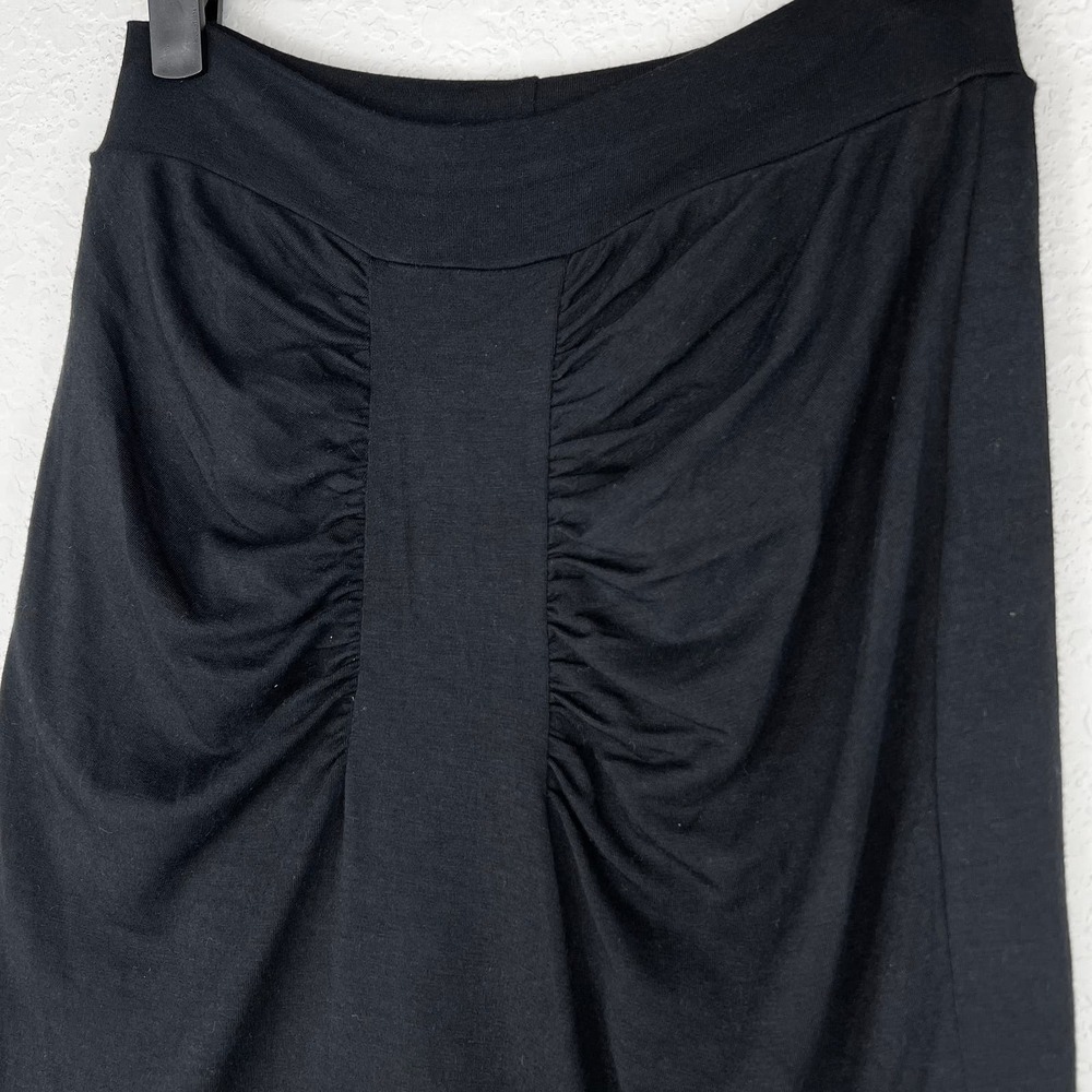 NWT Rachel Pally Black Ruched Gathered Front Modal Pencil Skirt Size Medium - Picture 3 of 5